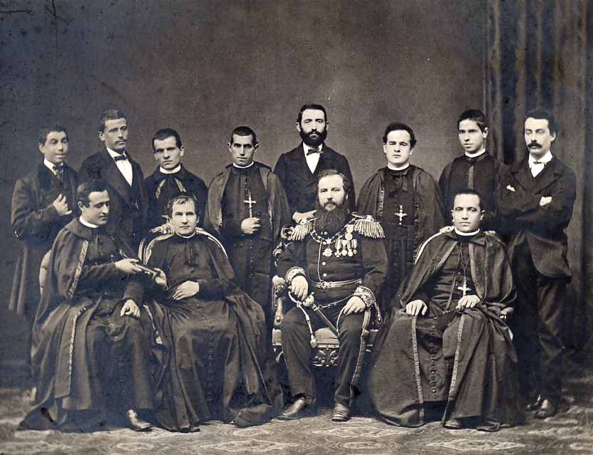  Das Archivfoto von Fotograf Michele Schemboche zeigt die ersten zehn Missionare der Salesianer Don Boscos, die am 11. November 1875 entsendet wurden.